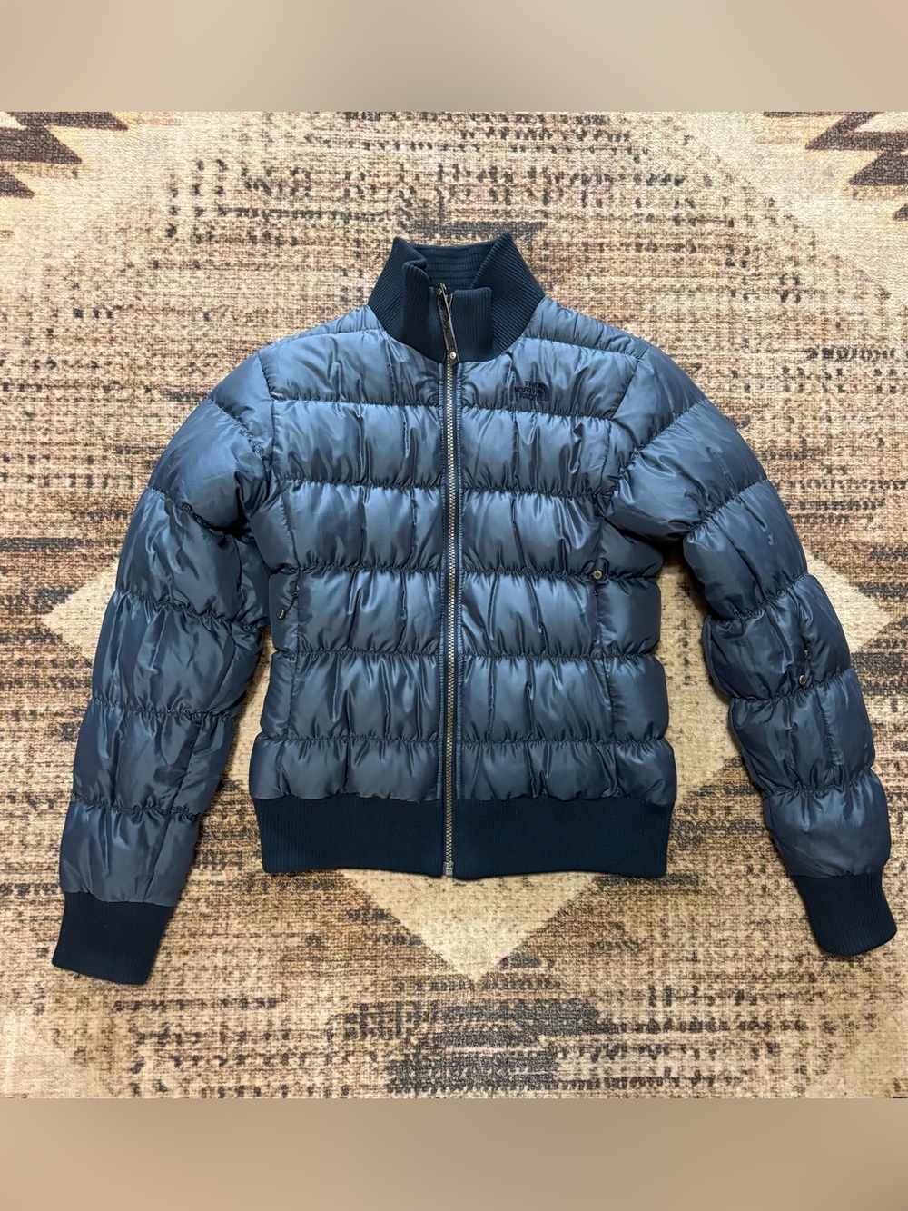 The North Face Women’s Vintage 600 Down Puffer Blue Bomber Coat Size Medium